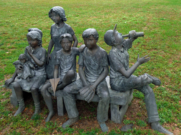a statue of children